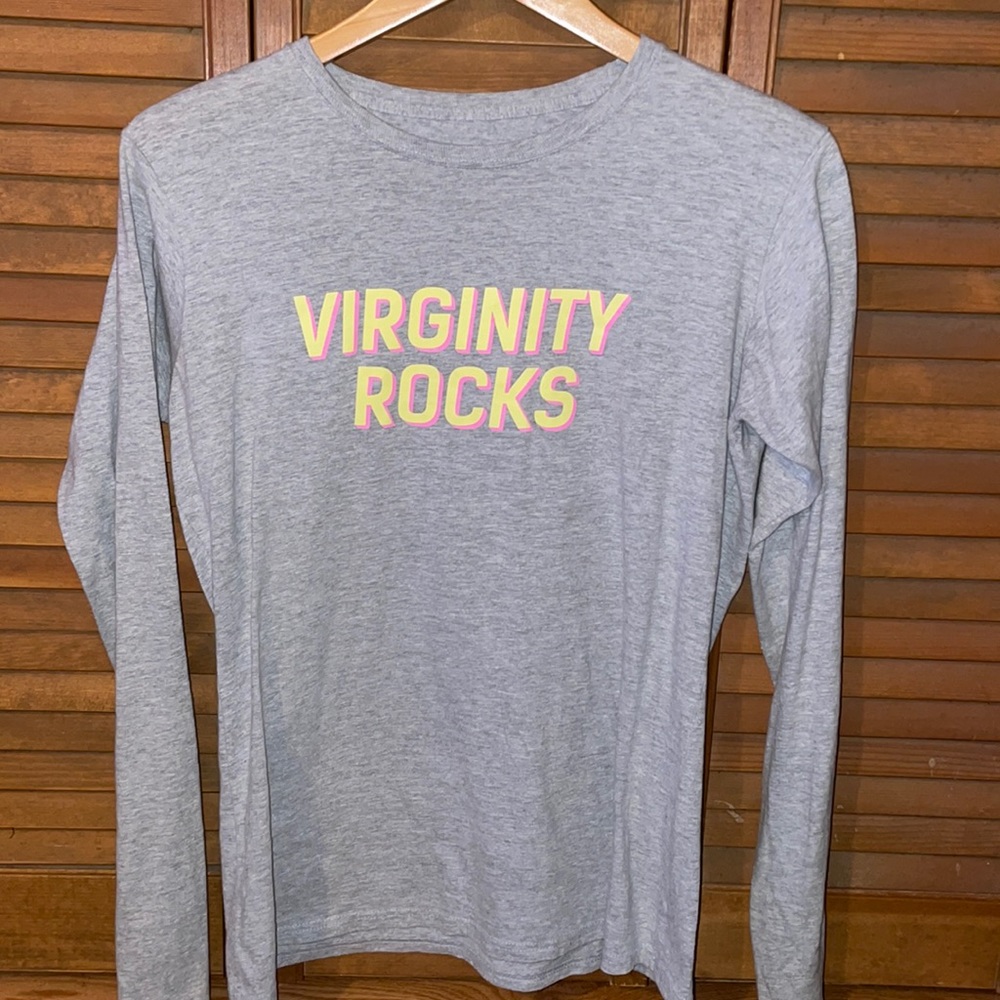 Virginity rocks long sleeve tee shirt